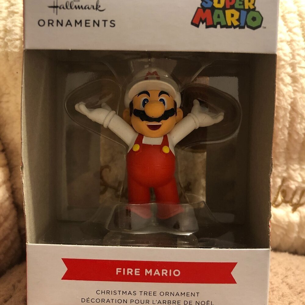 NIB Super Mario Bros Fire Mario Christmas Tree Ornament Hallmark Nintendo Decor
